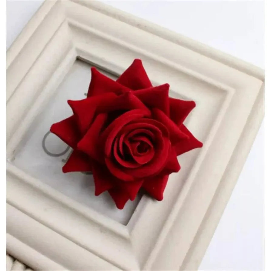 SATYAM KRAFT 12 Pcs Artificial Velvet Rose Flowers | Fake Floral Decoration for Ganesh chaturthi, Home, Janmashtami,DIY Craft, Room Decor, Festival & Gift Items